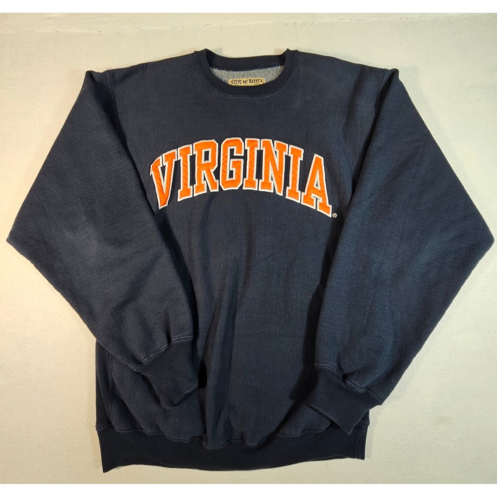 Steve and Barry's Virginia Sweatshirt Mens Medium Navy Blue UVA Crewneck 1293